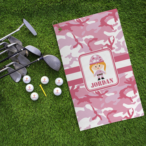 Pink Camo Microfiber Golf Towels - LIFESTYLE