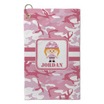 Pink Camo Microfiber Golf Towel - Small (Personalized)