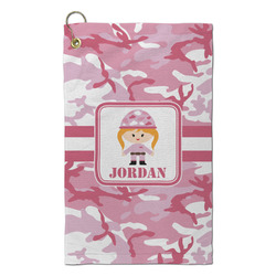 Pink Camo Microfiber Golf Towel - Small (Personalized)