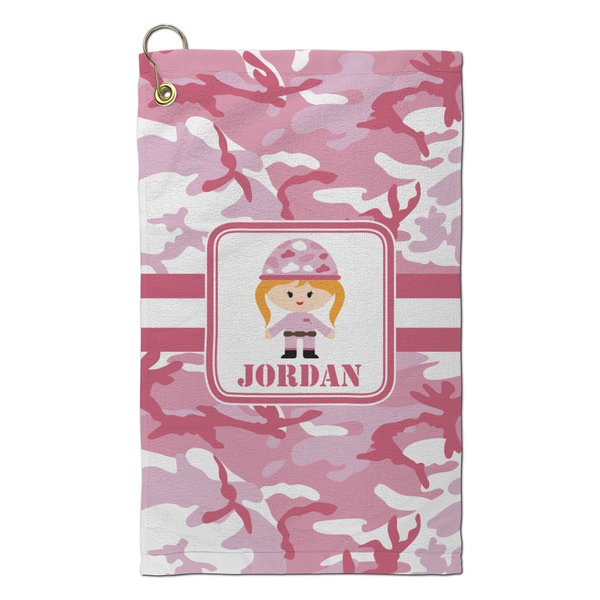 Custom Pink Camo Microfiber Golf Towel - Small (Personalized)