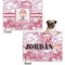 Pink Camo Microfleece Dog Blanket - Regular - Front & Back