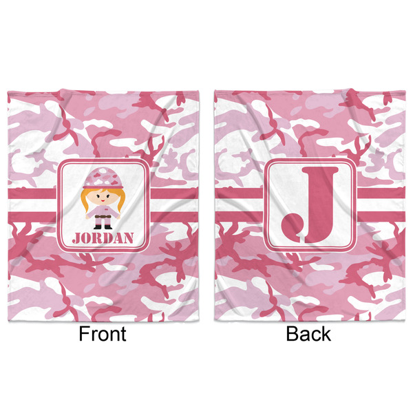 Pink Camo Minky Blanket - 50"x60" - Double Sided - Front & Back