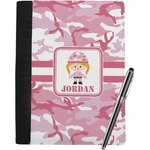 Pink Camo Notebook Padfolio - Large w/ Name or Text