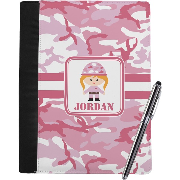 Custom Pink Camo Notebook Padfolio - Large w/ Name or Text