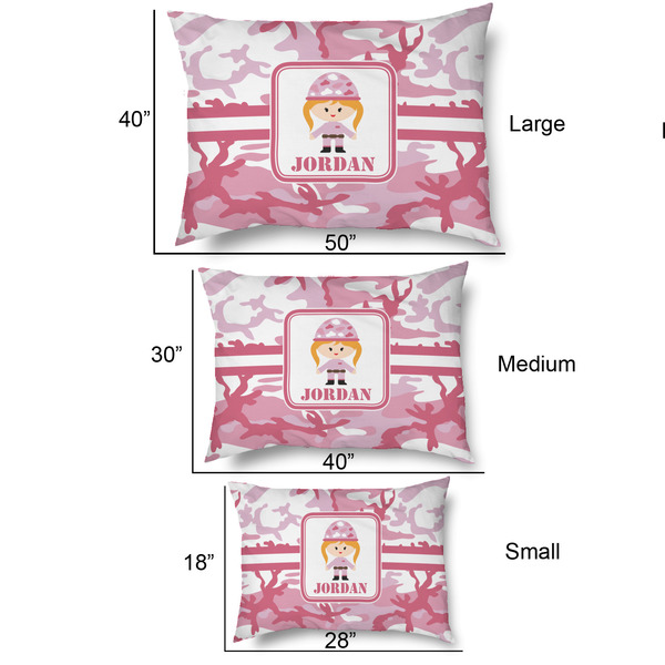 Pink Camo Outdoor Dog Beds - SIZE CHART