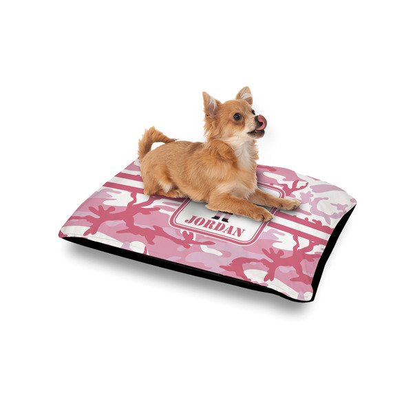 Pink Camo Outdoor Dog Beds - Small - IN CONTEXT