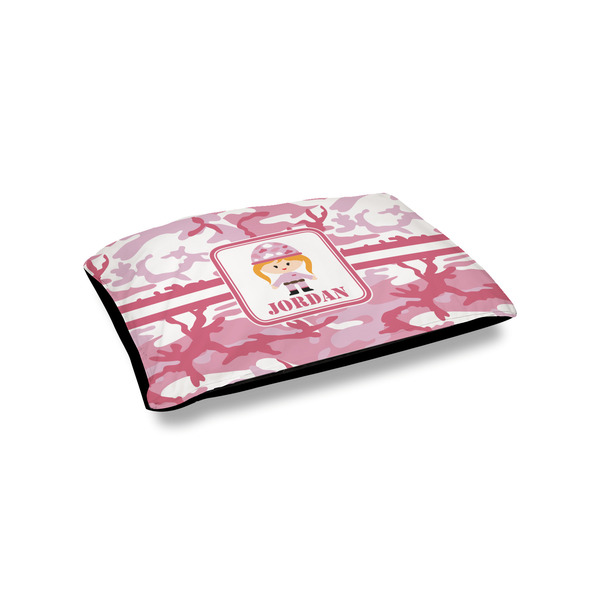 Custom Pink Camo Outdoor Dog Bed - Small (Personalized)