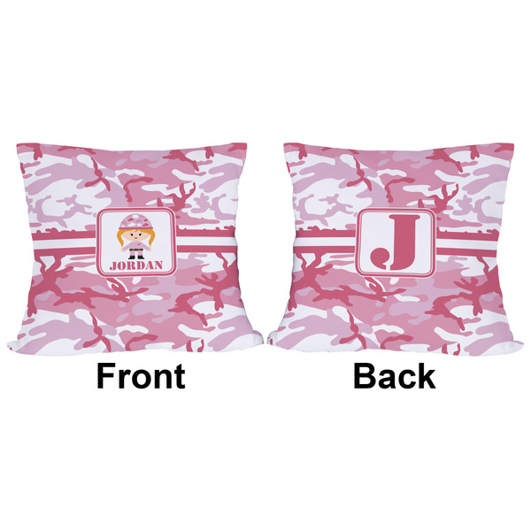 Pink Camo Outdoor Pillow - 16x16
