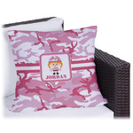 Pink Camo Outdoor Pillow - 16" (Personalized)