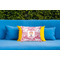 Pink Camo Outdoor Throw Pillow  - LIFESTYLE (Rectangular - 20x14)