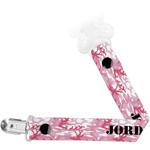 Custom Pink Camo Pacifier Clip (Personalized)