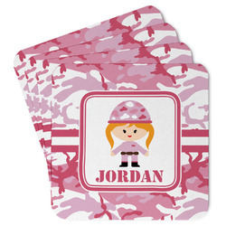 Pink Camo Paper Coasters (Personalized)