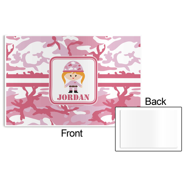 Pink Camo Disposable Paper Placemat - Front & Back