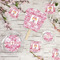 Pink Camo Party Supplies Combination Image - All items - Plates, Coasters, Fans