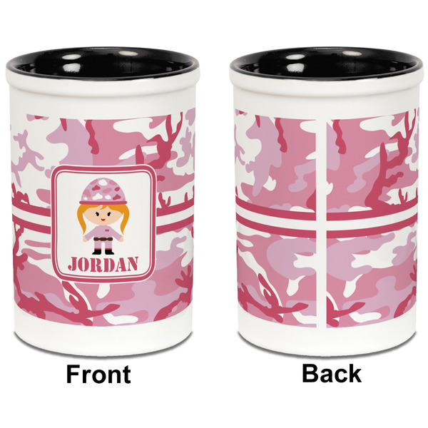Pink Camo Pencil Holder - Black - approval