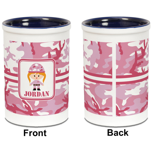 Pink Camo Pencil Holder - Blue - approval