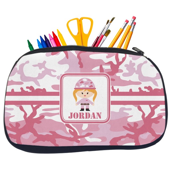 Pink Camo Pencil / School Supplies Bags - Medium