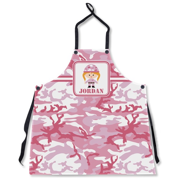 Custom Pink Camo Apron Without Pockets w/ Name or Text