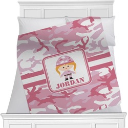 Pink Camo Minky Blanket - 40"x30" - Single Sided (Personalized)