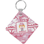 Pink Camo Diamond Plastic Keychain w/ Name or Text