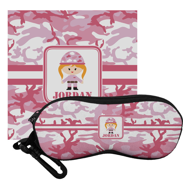 Custom Pink Camo Eyeglass Case & Cloth (Personalized)