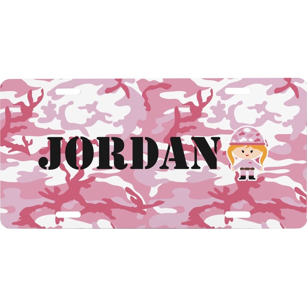 Custom Pink Camo Front License Plate (Personalized)
