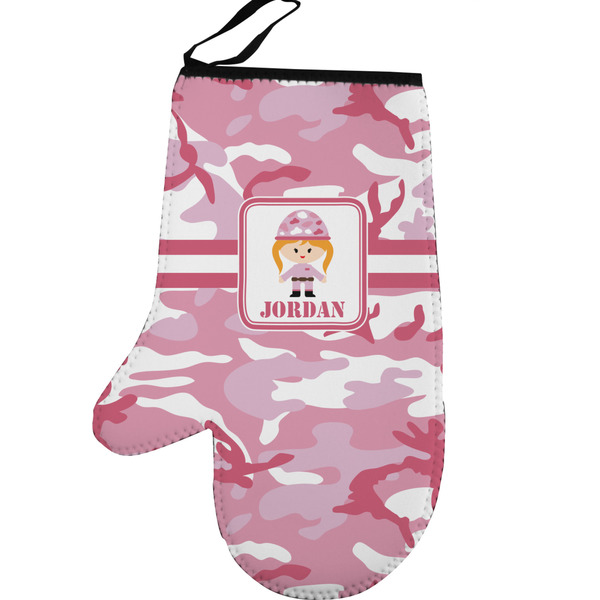 Pink Camo Personalized Oven Mitt - Left