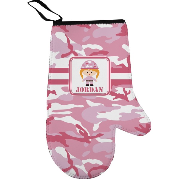 Custom Pink Camo Right Oven Mitt (Personalized)