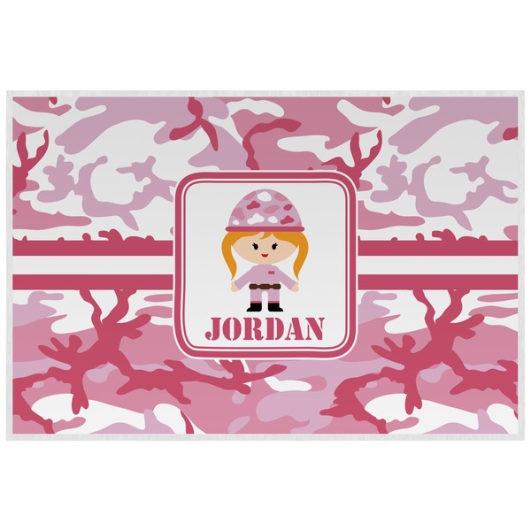 Custom Pink Camo Laminated Placemat w/ Name or Text