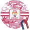 Pink Camo Personalized Round Fridge Magnet