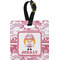 Pink Camo Plastic Luggage Tag - Square w/ Name or Text