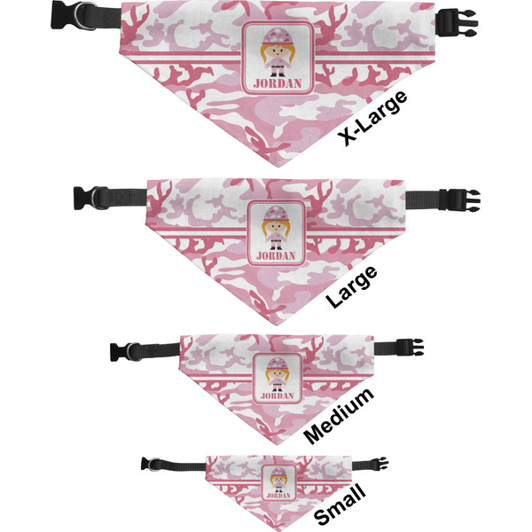 Pink Camo Pet Bandana Sizes