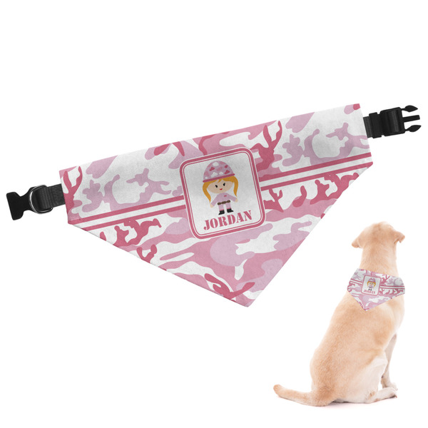 Custom Pink Camo Dog Bandana - Medium (Personalized)