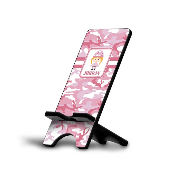Custom Pink Camo Cell Phone Stand (Small) (Personalized)