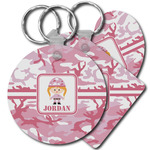 Pink Camo Plastic Keychain (Personalized)