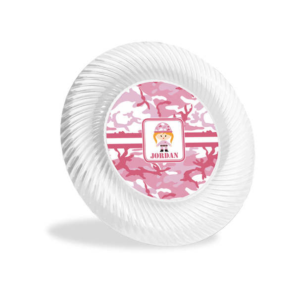 Custom Pink Camo Plastic Party Appetizer & Dessert Plates - 6" (Personalized)