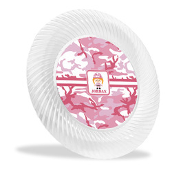 Pink Camo Plastic Party Dinner Plates - 10" (Personalized)