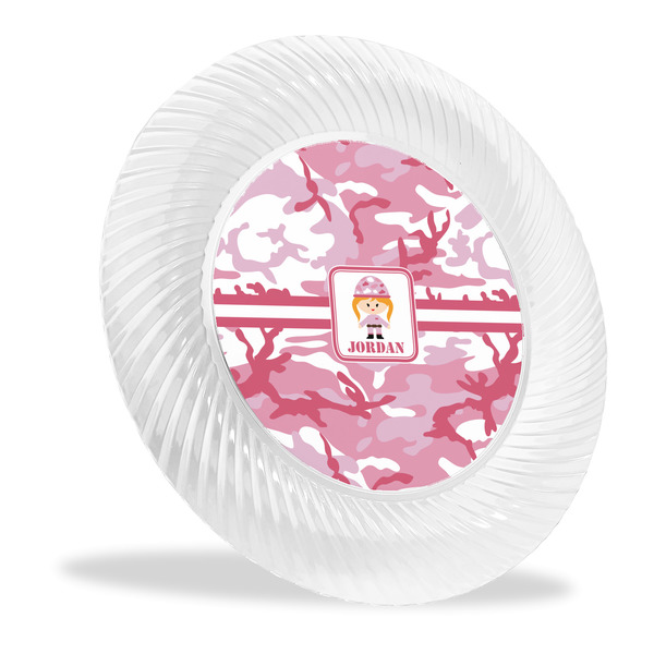 Custom Pink Camo Plastic Party Dinner Plates - 10" (Personalized)