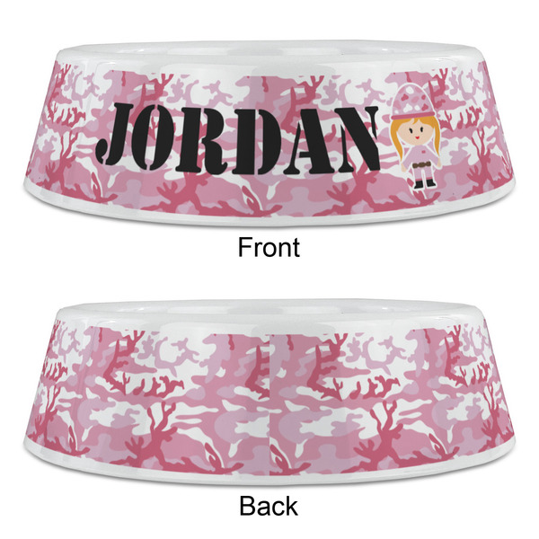 Pink Camo Plastic Pet Bowls - Large - APPROVAL