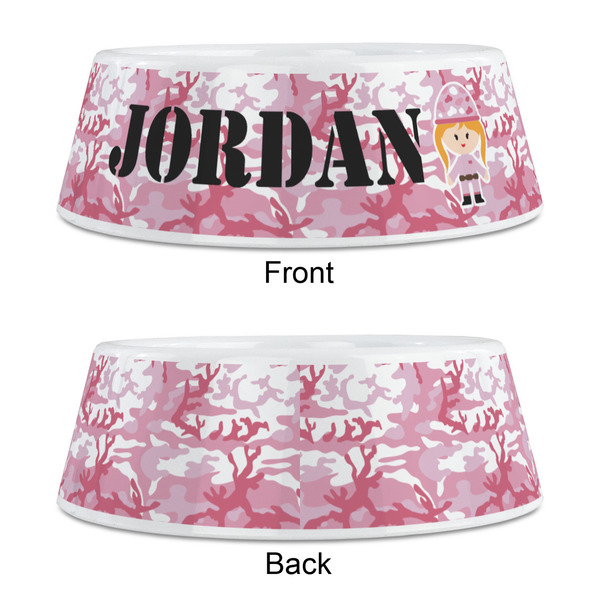 Pink Camo Plastic Pet Bowls - Medium - APPROVAL