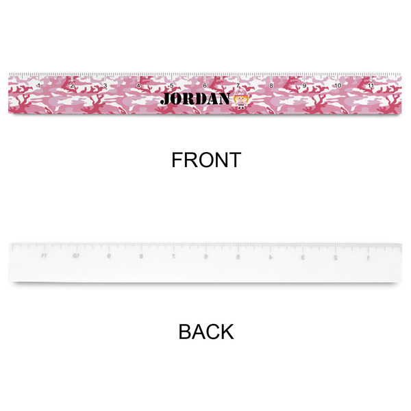 Pink Camo Plastic Ruler - 12" - APPROVAL