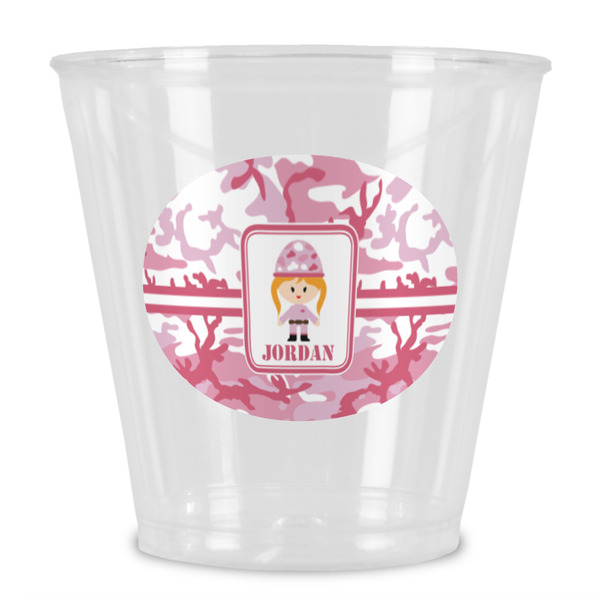 Custom Pink Camo Plastic Shot Glass (Personalized)