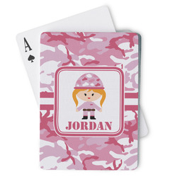 Pink Camo Playing Cards (Personalized)