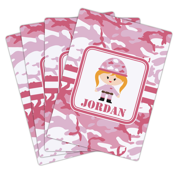 Pink Camo Playing Cards - Hand Back View