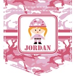 Pink Camo Iron On Faux Pocket (Personalized)