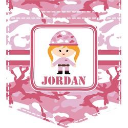 Pink Camo Iron On Faux Pocket (Personalized)