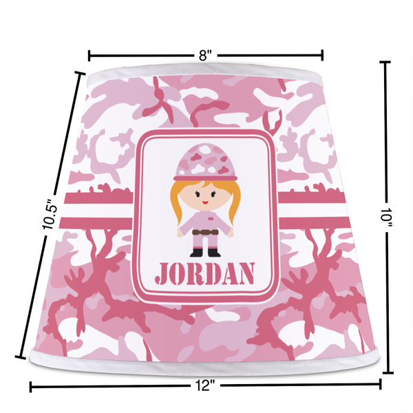 Pink Camo Poly Film Empire Lampshade - Dimensions