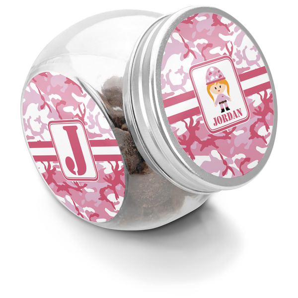 Custom Pink Camo Puppy Treat Jar (Personalized)