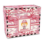 Pink Camo Wood Recipe Box - Full Color Print (Personalized)