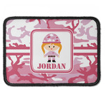 Pink Camo Iron On Rectangle Patch w/ Name or Text